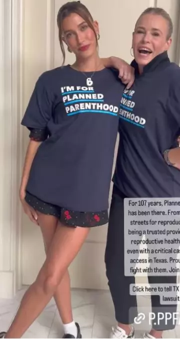 I’m for Planned Parenthood Tee worn by Hailey Bieber on her Instagram Story on October 16, 2023