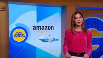 Veronica Beard Reverie Embroidered Blouse worn by Rebecca Jarvis as seen in Good Morning America on  October 18, 2023