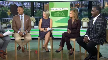 Eliza J Sleeveless Tweed Fit & Flare Dress worn by Dylan Dreyer as seen in Today on  October 20, 2023
