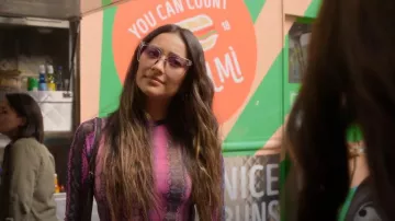 Tom Ford Translucent Sari Sunglasses worn by Stella Cole (Shay Mitchell) as seen in Dollface (S02E04)