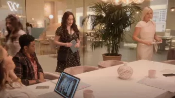 Rolandouret Alay­na Pe­plum Wool Top worn by Celeste (Malin Åkerman) as seen in Dollface (S02E02)
