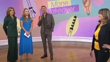 Veronica Beard Edia Satin Wide-Leg Pants in Pine worn by Hoda Kotb as seen in Today with Hoda & Jenna on October 23, 2023