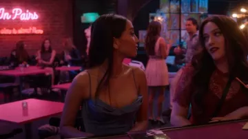 House of CB Myrna Aegean Corset Dress worn by Madison Maxwell (Brenda Song) as seen in Dollface (S02E10)