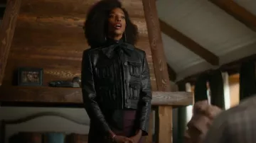 Ted Baker Vallis Cropped Jacket worn by Aleesha (Zainab Johnson) as seen in Upload (S03E02)