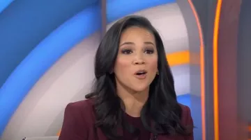 Veronica Beard Roya Tailored Dickey Jacket in Dark Oxyblood worn by Laura Jarrett as seen in Today on October 25, 2023