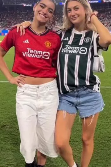 Adidas Manchester United Home Jersey worn by Dixie D'Amelio We Are United’s on her Instagram post on July 27, 2023