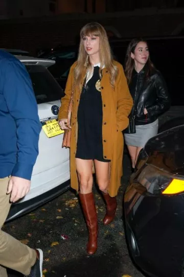 Prada Leather Knee High Boots worn by  Taylor Swift at Out in New York City on October 26, 2023