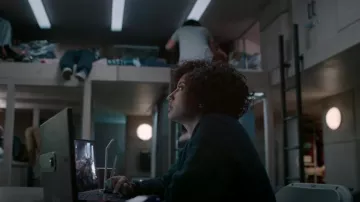 Mango Pock­et Knit Cardi­gan worn by Nora Antony (Andy Allo) as seen in Upload (S03E03)