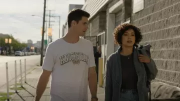 Pilcro Acid Wash Cardi­gan Sweater worn by Nora Antony (Andy Allo) as seen in Upload (S03E03)