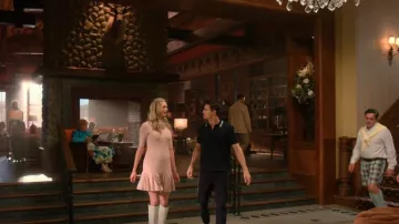 Ted Baker Broch Textured Knit Tipped Polo Shirt In Navy worn by Nathan Brown (Robbie Amell) as seen in Upload (S03E04)