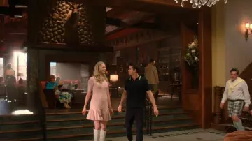Ted Baker Broch Textured Knit Tipped Polo Shirt In Navy worn by Nathan Brown (Robbie Amell) as seen in Upload (S03E04)