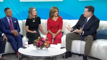 Black Halo Classic 3/4 Sleeve Jackie O Jumpsuit worn by Hoda Kotb as seen in Today on  October 26, 2023