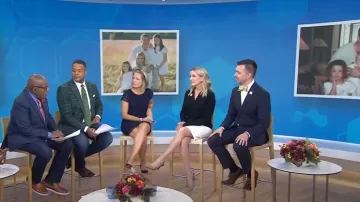 Zapatos de tacón destalonados Gucci Tom Original GG usados por Melanie Bloom como se ve en Today el 27 de octubre de 2023