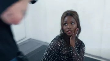 Beach Bunny Champagne Nights Mesh Dress worn by Vivian Finch as seen in American Horror Stories (S03E03)