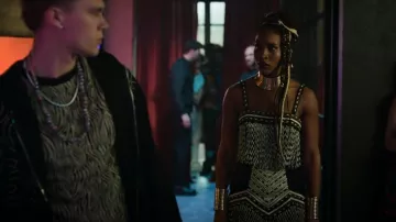 Elisabetta Franchi Bead-Embellished Miniskirt worn by Ana Bokesa (Ana Bokesa) as seen in Elite (S07E04)