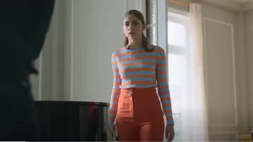 Jersey de punto a rayas de Zara usado por Sara (Carmen Arrufat) como se ve en Elite (T07E06)
