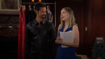 Amoureux et amis Robe Brodie portée par Hope Logan (Annika Noelle) comme on le voit dans The Bold and the Beautiful le 26 octobre 2023