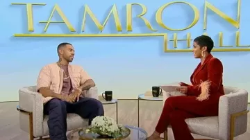 Moncler Salehe Bembury Quilted Trousers worn by Vic Mensa as seen in Tamron Hall Show on October 27, 2023