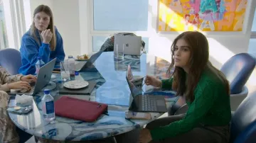 Mango Met­al­li Knit Sweater worn by Batsheva Haart as seen in My Unorthodox Life (S02E03)