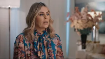 Zimmermann High Tide Cropped Blouse worn by Kate Adams as seen in The Real Housewives of Sydney (S02E02)