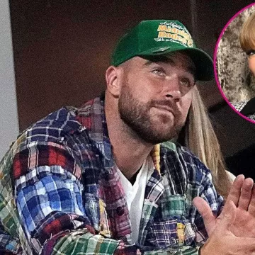 Chaqueta de retazos usada por Travis Kelce en el Juego 1 de la Serie Mundial en el Globe Life Field el 27 de octubre de 2023, en Arlington, Texas