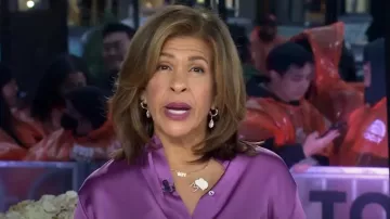 Jennifer Miller Pearl Hoop Earrings worn by Hoda Kotb as seen in Today on October 30, 2023