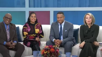 Gal Meets Glam Brianna Tie Neck Dress worn by Dylan Dreyer as seen in Today on November 1, 2023