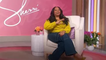 Ganni Rinse Denim Angi Jeans worn by Sherri Shepherd as seen in Sherri on  October 27, 2023