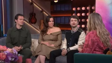 Karen Millen Tailored Wool Blend Trench Midaxi Dress worn by Lindsay Mendez as seen in The Kelly Clarkson Show on October 30, 2023