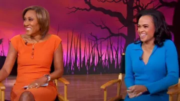 Reiss Elaina Combo Polo Dress portée par Linsey Davis vue dans Good Morning America le 31 octobre 2023