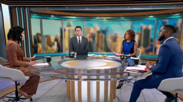 Robe Prabal Gurung Colorblock portée par Gayle King comme on le voit dans CBS Mornings le 2 novembre 2023