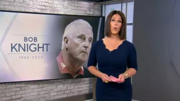 Robe à manches 2/3 à volants Miusol portée par Dana Jacobson dans CBS Mornings le 2 novembre 2023