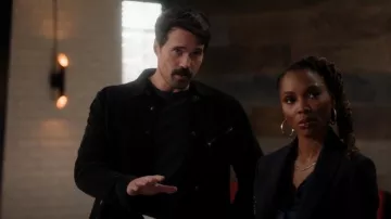 John Varvatos Kadd Goat Suede Shirt Jacket worn by Mark Trent (Brett Dalton) as seen in Found (S01E05)