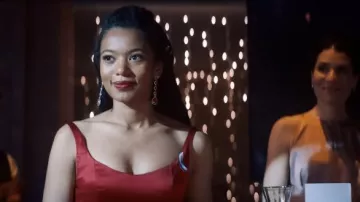 Red and gold earrings worn by Marie Moreau (Jaz Sinclair) in Gen V (Season 1)