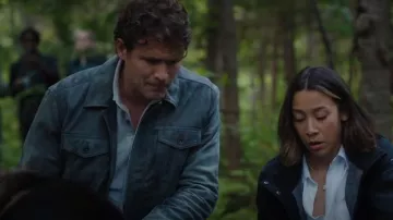 John Varvatos Men's Andrew Leather Trucker Jacket worn by Charlie Hudson (John Reardon) as seen in Hudson & Rex (S06E05)