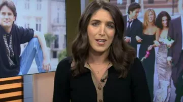 Reiss Mia Two-Tone Knit Shirtdress worn by Liz Kreutz as seen in Today on November 2, 2023