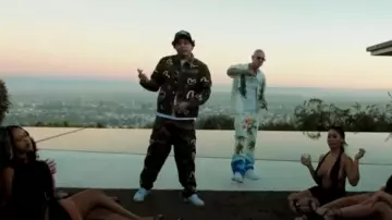Evisu x Palace Camo Trucker Hat worn by OhGeesy in Clear Time by Millyz (Official Video)
