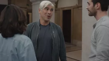 AllSaints Kemble Suede Bomber Jacket worn by Toby Arcaño (Raul Castillo) as seen in American Horror Stories (S03E04)