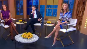 Etro Multi Print V-Neck Dress worn by Lara Spencer as seen in Good Morning America on  November 6, 2023
