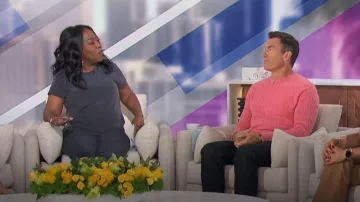 Brooks Brothers Cable Crew Neck Sweater worn by Jerry O'Connell as seen in The Talk on October 11, 2023