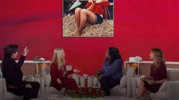 Alice + Olivia Deanna High Rise Slim Bootcut Pants worn by Lauralee Bell as seen in The Talk on November 1, 2023