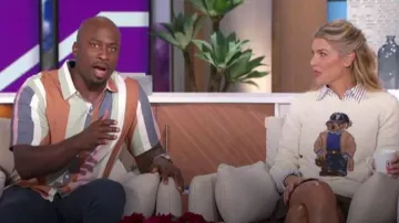 Tompan Block Stripe Short Sleeve Button-Up Shirt worn by Akbar Gbaja-Biamila as seen in The Talk on November 3, 2023