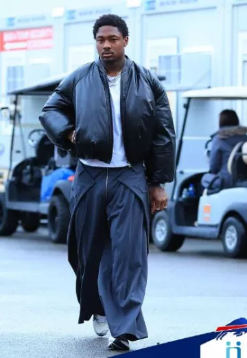 Luu Dan Dark Grey Reconstructed Wide Pants worn by Stefon Diggs on the Instagram account @stefondiggs