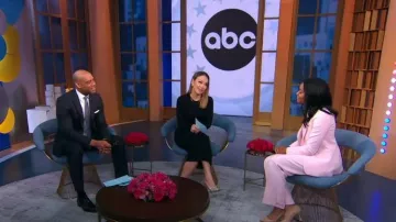 Reiss Marina Wide Leg Slit Hem Trousers worn by Rachel Scott as seen in Good Morning America on November 7, 2023