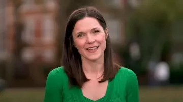 Me + Em Fashioned Rib Cardigan worn by Maggie Rulli as seen in Good Morning America on  November 7, 2023