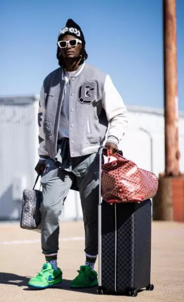 Palm Angels White Rectangular Sutter Sunglasses worn by CeeDee Lamb on the Instagram account @cee2x___