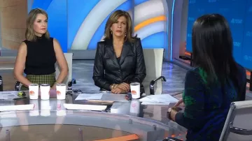 Veronica Beard Anoki Vegan Leather Dickey Jacket worn by Hoda Kotb as seen in Today on November 9, 2023