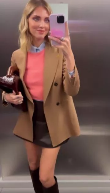 Sportmax Medium Crocodile Print Leather Bouba Bag worn by Chiara Ferragni on her  Instagram Story on November 9, 2023