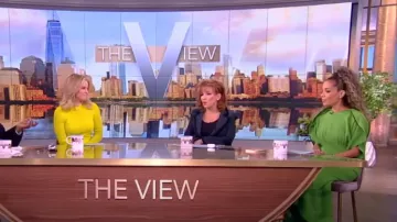 Victoria Beckham Draped Cady Midi Dress worn by Sunny Hostin as seen in The View on November 9, 2023