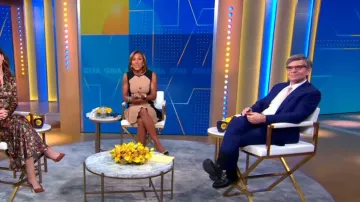 Aquilano Rimondi Colorblock Dress worn by Robin Roberts as seen in Good Morning America on November 8, 2023